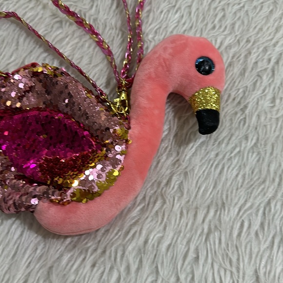 TY “GILDA” SEQUIN pink sparkling flamingo purse - Picture 3 of 9